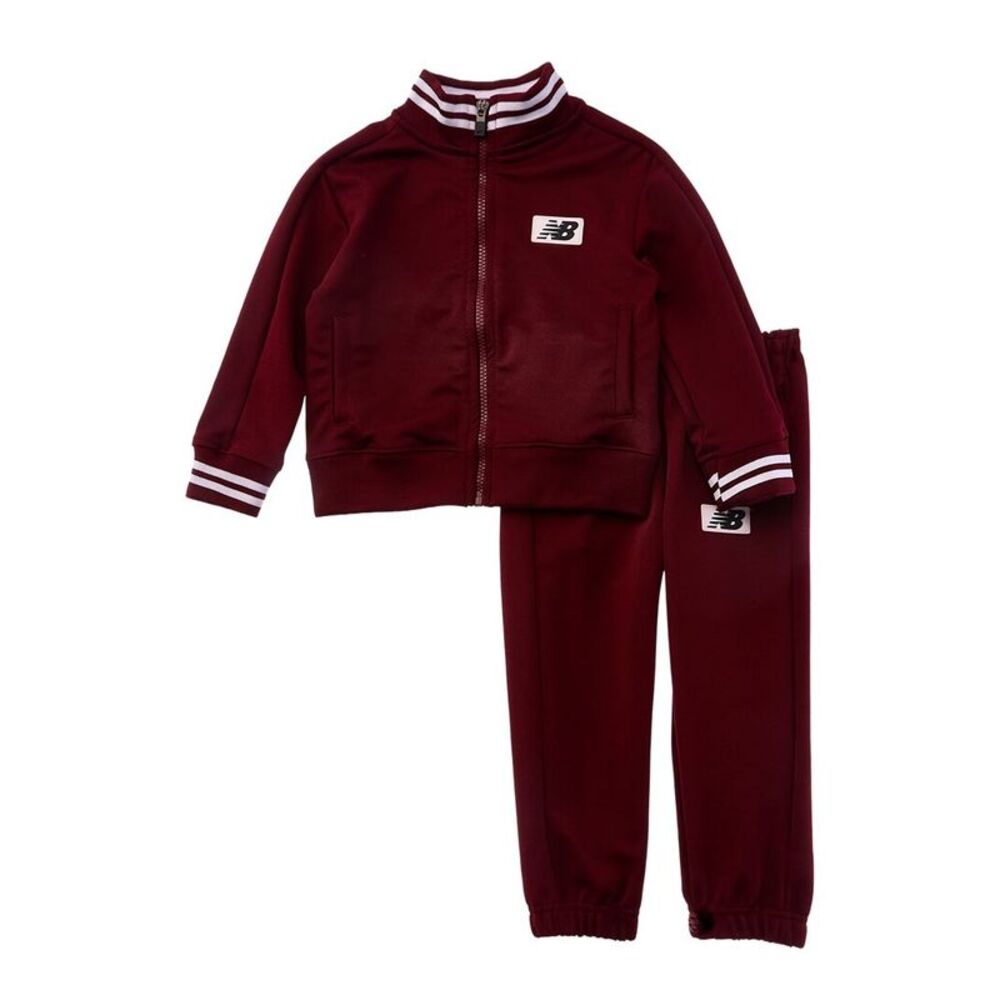 New Balance Boys  2Pc Full Zip Jacket & Pant Set, Red